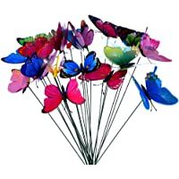 Mariposas de imitación en palo- coloridas mariposas de jardín- jardinería- decoración de flores- adornos de patio…